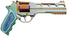 Chiappa Firearms Rhino 60SAR Nebula 357 Magnum 6" Revolver - 6 Rounds, Rainbow PVD, Blue Laminate Grip - CA Compliant (CF340.301)