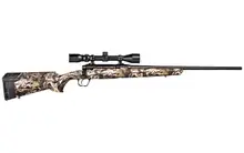 Savage Arms Axis XP Compact Camo .243 Winchester Bolt Action Rifle with 20" Barrel, 4-Round Capacity, and Weaver 3-9x40 Scope