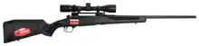 Savage Arms 110 Apex Hunter XP Left Hand Bolt Action Rifle, 25-06 Remington, 24" Barrel, 4 Rounds, with Vortex Crossfire II 3-9x40 Scope, Matte Black Finish - 57323