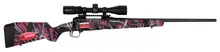 Savage 110 Apex Hunter XP .243 Winchester, Muddy Girl Camouflage, 22" Barrel, 4 Rounds, Bolt Action Rifle with Vortex Crossfire II 3-9x40mm Scope - Model 57336
