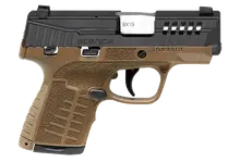Savage Stance 9mm 3.2" Barrel Semi-Automatic Pistol with Manual Safety, Truglo Night Sights, and Interchangeable Backstrap - Flat Dark Earth