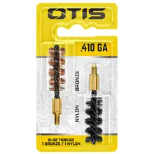 Otis .410 Gauge Shotgun Bore Brush Set, Bronze/Nylon Bristles, 8-32" Thread, 2" Long, 2-Pack - FG541NB