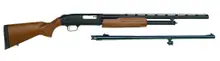 Mossberg 500 Bantam Combo Youth Field/Deer 20 Gauge Pump Shotgun, 22"/24" Barrels, Wood Stock - Model 54188
