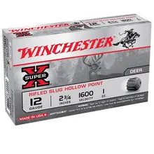 Winchester Super-X 12GA 2-3/4" 1oz Rifled Slug Hollow Point 5 Round Box