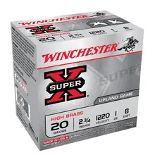 Winchester Super-X High Brass 20 Gauge 2.75" 1oz 8 Shot Ammo, 25 Rounds/Box