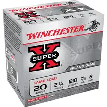 Winchester Super-X 20 Gauge 2.75" #8 Lead Shot .875oz 25 Rounds Ammunition