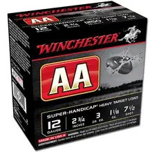 Winchester AA Super Handicap 12 Gauge 2.75" 1 1/8 oz #7.5 Shot Heavy Target Ammo, 25 Rounds
