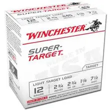 Winchester Super-Target Light 12 Gauge 2.75" #7.5 Lead Shot Ammo, 25 Rounds Box