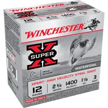 Winchester Super-X Xpert High Velocity 12 Gauge 2.75" 1 1/8 oz 1400 FPS #3 Shot Ammo, 25 Box