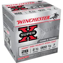 Winchester Super-X Xpert High Velocity 28 Gauge 2.75" Steel 7 Shot Ammo, 5/8 oz, 25 Round Box