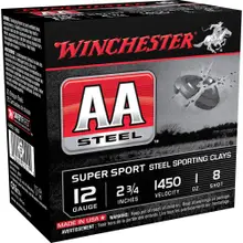 WINCHESTER AA SUPER SPORT 12 GAUGE SHOTSHELL 250 ROUNDS 2 3/4" #8 STEEL 1 OUNCE