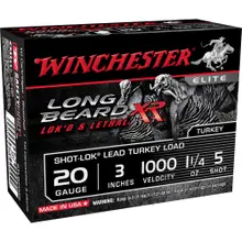 WINCHESTER LONG BEARD XR 20 GAUGE SHOTSHELL 100 ROUNDS 3" #5 PLATED LEAD 1 1/4 OUNCE STLB2035