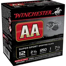 Winchester AA Super Sport 12 Gauge 2-3/4" 1 oz #7.5 Shot Sporting Clays Ammo