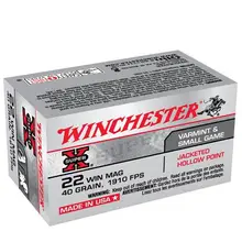 Winchester Super-X .22 WMR 40gr Jacketed Hollow Point (JHP) Ammunition - 50 Rounds Box