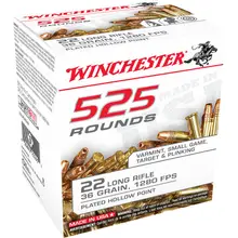 5250 CASE OF WINCHESTER .22LR AMMUNITION 36 GRAIN COPPER PLATED HOLLOW POINT 1280 FPS 5250 ROUNDS