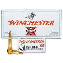 Winchester Super-X .223 Remington 55gr Jacketed Soft Point Ammunition, 20 Rounds