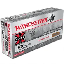 Winchester .300 Savage Power Point Super-X Ammunition, 150 Grains JSP, 20 Rounds X3001
