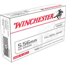 Winchester USA 5.56x45mm NATO M193 Ammo, 55 Grain FMJ, 20 Rounds - WM193K