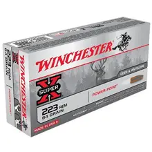 Winchester Super-X .223 REM 64GR Power-Point Ammunition, 3020 FPS, 20RD Box