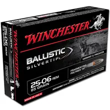 Winchester 25-06 Remington 85gr Ballistic Silvertip Ammunition, 3470 FPS, 20 Rounds Box