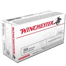 AMMO .38 SPECIAL WINCHESTER USA 125 GRAIN JSP 945 FPS 50 ROUNDS USA38SP