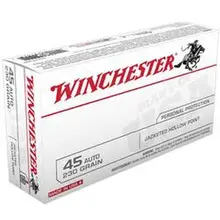 Winchester USA 45 ACP 230 Grain JHP Ammunition - 50 Rounds Box