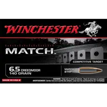 Winchester 6.5 Creedmoor Match BTHP 140 Grains Ammunition - 20 Rounds