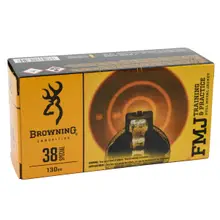 BROWNING TRAINING & PRACTICE 38 SPECIAL 130GR. FMJ 50RD BOX #B191800382