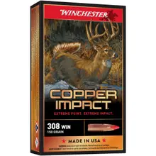 Winchester Deer Season XP Copper Impact .308 Win 150gr Lead-Free Ammo, 20/Box