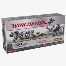 Winchester Deer Season XP Copper Impact .300 Win Mag Ammo, 150 Grain Extreme Point, Lead Free, 20 Rounds - X300DSLF