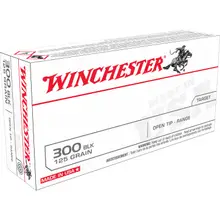 Winchester USA 300 Blackout 125gr Open Tip Range Ammunition, 20 Rounds Box