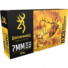 Browning BXS 7mm Remington Magnum 139 Grains Polymer Tip Big Game & Deer Ammo, 20 Rounds