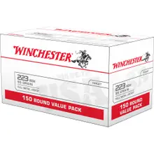 Winchester USA .223 Remington 55GR FMJ Ammunition