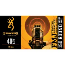 BROWNING TRAINING & PRACTICE .40S&W 165GR. FMJ 150RD VALUE PACK #B191800405