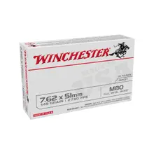 Winchester 7.62 NATO M80 149 Grain FMJ Ammunition - 500 Rounds