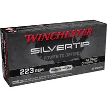 Winchester Silver Tip .223 Remington Ammo, 64 Grain Tipped, 20 Rounds Box