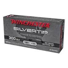 Winchester Silvertip 300 Blackout 150 Grain Defense Tip Ammunition, 20 Rounds - W300ST
