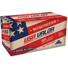 Winchester USA Valor .45 ACP 230 Grain FMJ Ammunition, 100 Rounds