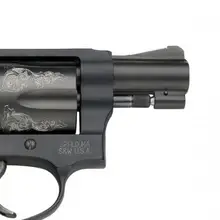 Smith & Wesson 442 Engraved .38 Special +P Revolver, 1.88" Barrel, 5-Round, Matte Black with Wood Grip