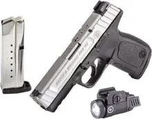 Smith & Wesson SD9VE 9mm 4" Barrel Stainless Steel Handgun with 16-Round Magazine and Crimson Trace Tactical Light - 13949