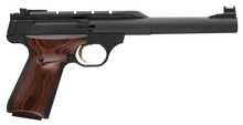 Browning Buck Mark Hunter Semi-Automatic .22 LR Pistol, 7.25" Barrel, 10 Rounds, Black Aluminum Alloy with Cocobolo Laminate Grip - 051499490