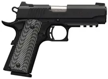 Browning 1911-380 Black Label Pro Compact 380 ACP 3.63" Stainless Steel Pistol with G10 Grip and Rail - 8+1 Rounds