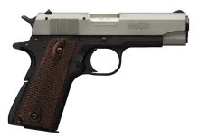 Browning 1911-22 A1 Compact .22LR Pistol with 3.63" Barrel, 10+1 Rounds, Gray Anodized Steel, Matte Black Frame, and Walnut Grip