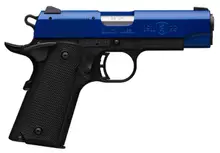 Browning 1911-22 Compact 4.25" Matte Black and Blue Anodized, 22 LR with Textured Polymer Grip