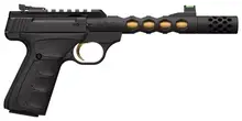 Browning Buck Mark Plus Vision SR 22 LR 5.87" Black/Gold Cerakote Pistol with Threaded Barrel, 10+1 Rounds, Fiber Optic Sights, and Suppressor Ready
