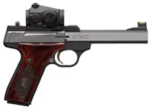 Browning Buck Mark Medallion .22 LR 5.5" Stainless Steel Pistol with Rosewood Grip and Vortex Crossfire Red Dot Sight - 10 Rounds