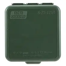MTM Case-Gard S25-12M Dual Gauge 10/12 Shotshell Case, 25 Round Capacity, Forest Green Polypropylene