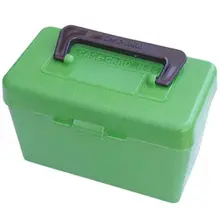 MTM CASE-GARD DELUXE H-50 SERIES RIFLE AMMO BOX XL RIFLE HOLDS 50 ROUNDS GREEN H50-XL-10