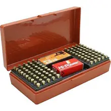 MTM Case-Gard SB-200 Rust Polymer Ammo Box for .22LR/.25Long/.22WMR/.17 HMR/17 Mach 2 with Handle, 200 Rounds Capacity