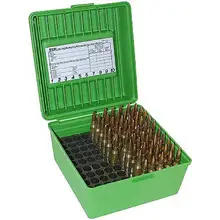 MAGNUM RIFLE AMMO BOX HOLDS 100 ROUNDS GREEN